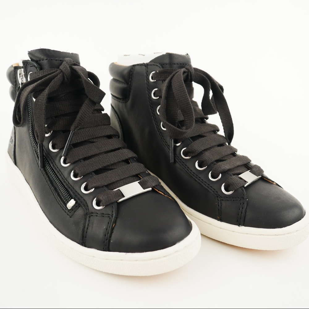 NIB UGG Olive 6 black leather high top sneaker - Picture 3 of 8